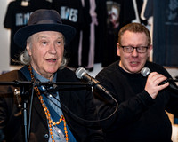 NEW YORK, NEW YORK-APRIL 03: Dave Davies of The Kinks and Philip Clark during a book signing for "Living on a Thin Line" at Rough Trade