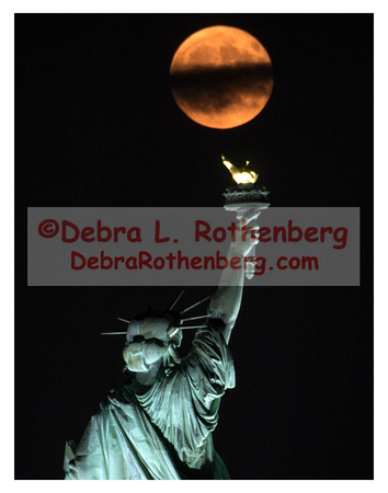 Moon and Statue of Liberty