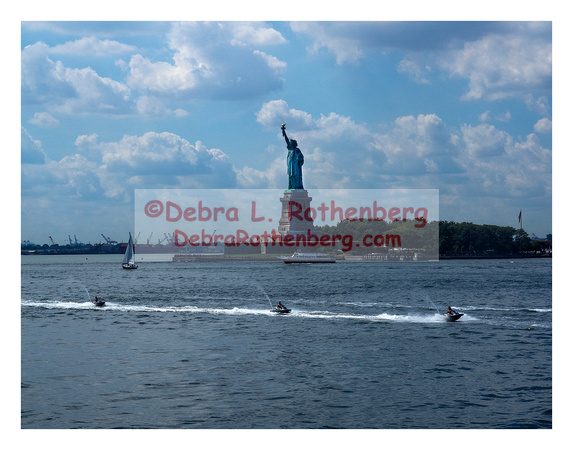 Statue of Liberty and Jet Skieers