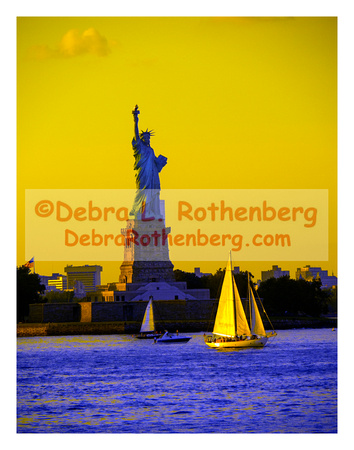 Statue of Liberty and sailboat