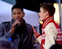 Justin Bieber with Usher live on the Today Show